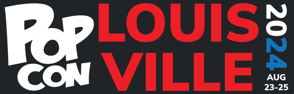 Red and White Banner for PopCon Louisville 2024